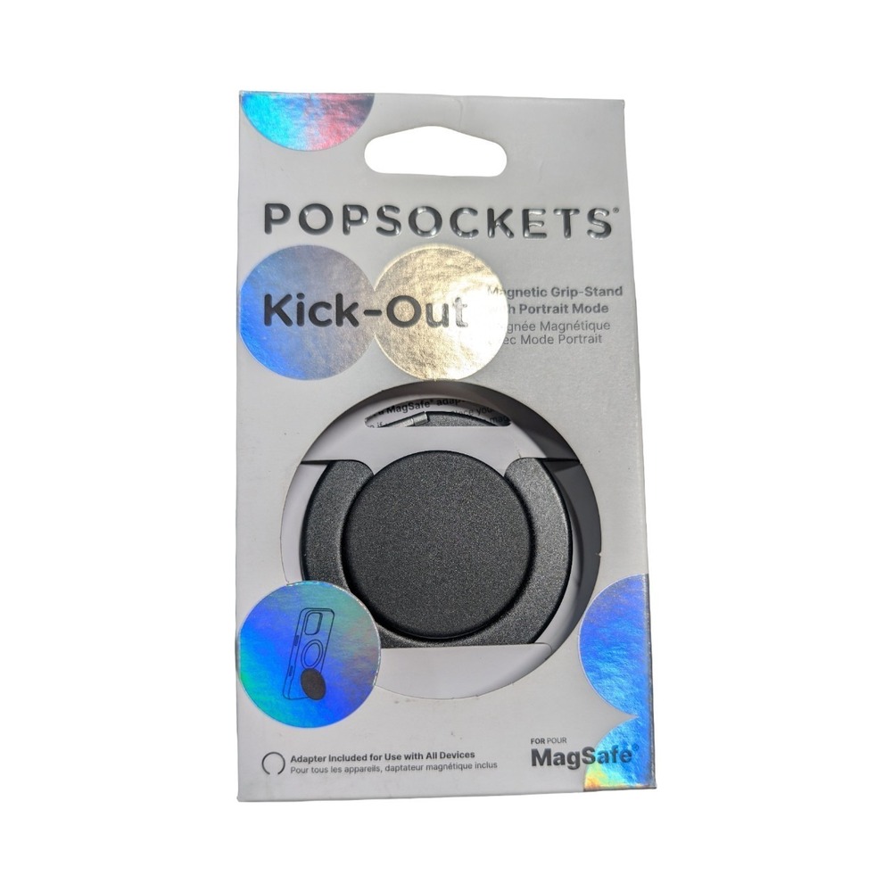 J7-O PopSockets Kick-Out MagSafe Round Phone Grip & Stand Ring for iPhone Black‎
